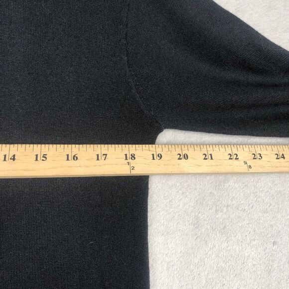 J. JILL Wool‎ Blend Duster Cardigan Sz SP Petite Black Pockets Longline Sweater - Picture 10 of 13